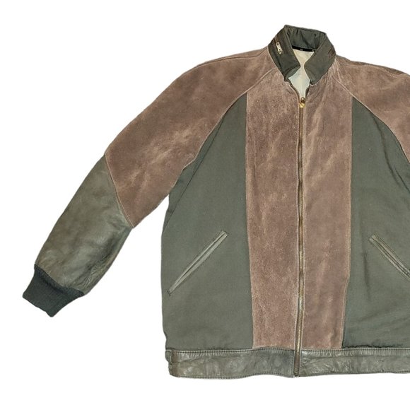 Vintage C&A Suede & Leather Men's Bomber Jacket - Picture 6 of 6